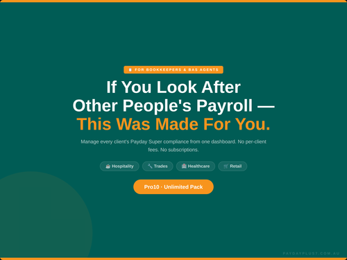 Promotional graphic for payroll management software with a green background and text.