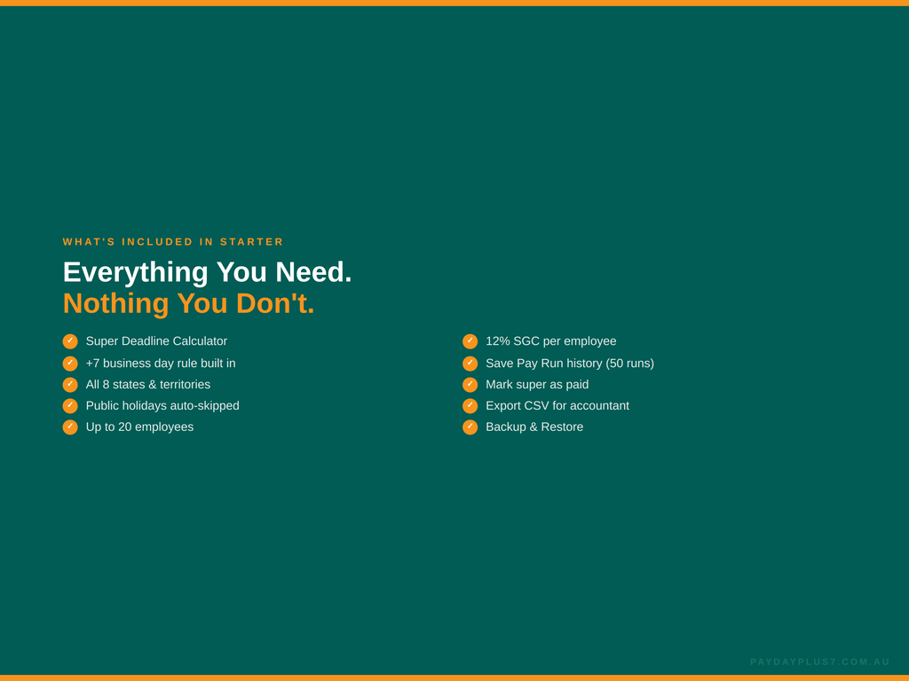 Promotional text on a green background highlighting software features.