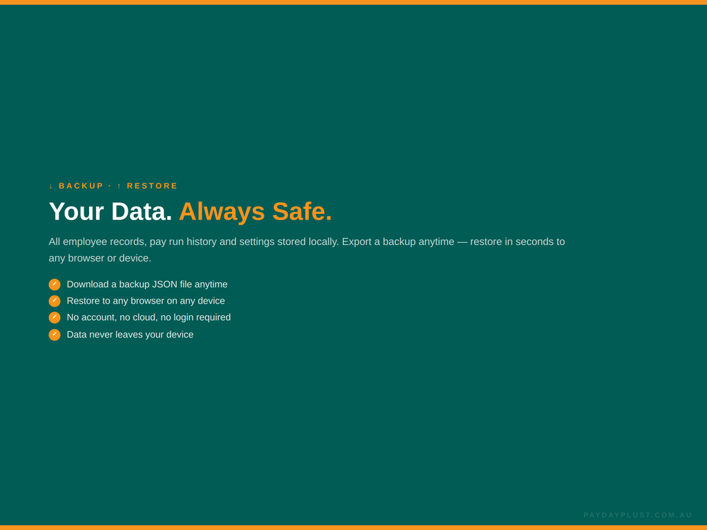 Screen with 'Your Data. Always Safe.' text on a green background